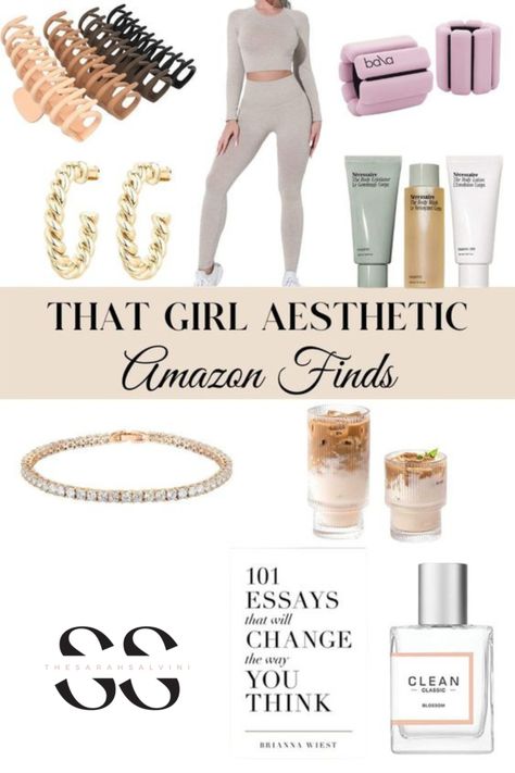 Amazon Wellness Finds, Amazon Clean Girl Finds, Clean Girl Aesthetic Must Haves, Amazon Fitness Finds, Beauty Amazon Finds, Amazon Girl Must Haves, Clean Girl Amazon Must Haves, Amazon That Girl Must Haves, That Girl Amazon Finds