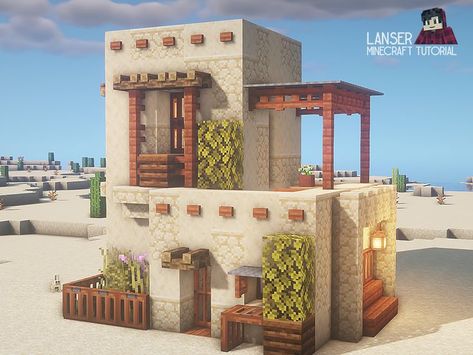 Minecraft Desert House, Minecraft Small House, Rumah Minecraft Sederhana, Minecraft Structures, Minecraft House Plans, Bangunan Minecraft, Minecraft Farm, Cool Minecraft Creations, Minecraft Cottage