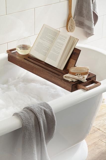 How to Make Your Own Bathtub Tray Tub Tray, Bathtub Tray, An Open Book, Open Book, Bubble Bath, Beautiful Bathrooms, Bath Caddy, Bathroom Inspiration, 인테리어 디자인