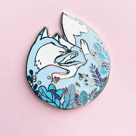 Enamel Pin, Pins, Blue, White