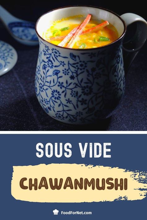 Try this savory egg custard recipe, sous vide Chawanmushi. This Japanese dish is simple to make yet an absolute hit as a starter or side dish to any meal. #sousvide #sousviderecipes #sousvideeggs #sousvideappetizer #sousvideJapanese Eggs Sous Vide, Japanese Custard, Egg Custard Recipe, Egg Custard Recipes, Dashi Stock, Custard Recipe, Bite Size Snacks, Crab Stick, Quick Side Dishes