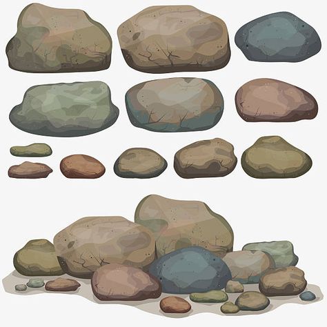 Best Boulder Rock Illustrations, Royalty-Free Vector Graphics & Clip Art - iStock Boulder Rock, Drawing Rocks, Seni Dan Kraf, Painting Rocks, Digital Landscape, Wow Art, Environment Concept Art, Jolie Photo, Free Vector Graphics