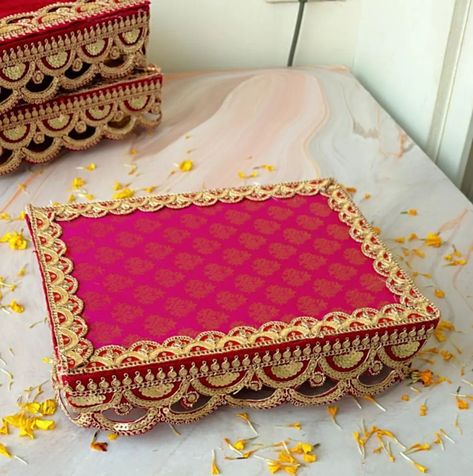 Wooden chowki in making for wedding Favors Size 11x8x2 inch With box packing Chowki Design, Diy Ganpati, Thali Cover, Ganesha Decoration, Pooja Chowki, Manpreet Kaur, Ganpati Decor, Diwali Crafts, Indian Wedding Gifts