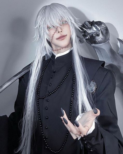 Black Buttler Cosplay, Undertaker Cosplay, Weian Vann, Black Butler Cosplay, Snape Harry Potter, Black Butler Characters, Black Butler Ciel, Black Color Hairstyles, Black Butler Anime