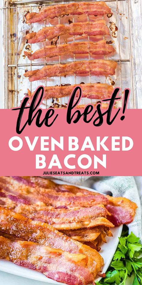 Perfect Bacon, Oven Baked Bacon, Brown Sugar Bacon, Breakfast For A Crowd, Bacon In The Oven, How To Make Bacon, Cooking Bacon, Baked Bacon, Styling A Buffet