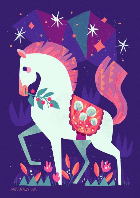 Winter Horse, Unicorn Illustration, Horse Illustration, Unicorn Art, Horse Sculpture, Arte Animal, Winter Cards, White Horse, Horse Art