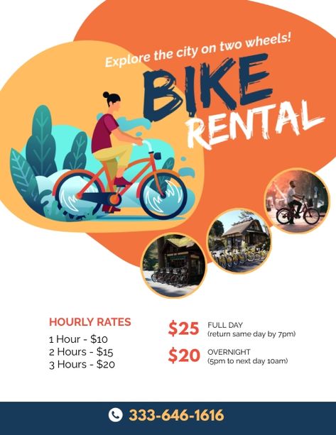 Design created with PosterMyWall Bike Rental, Flyer Poster, Online Ads, Poster Template, Flyer Template, Flyer Design, Photo Editing, Print Design, Bike