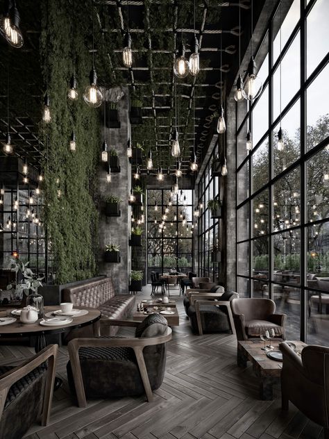 Modern Restaurant Design, Café Design, Coffee Shop Interior Design, Cafe Shop Design, Coffee Shops Interior, Modern Restaurant, Bar Interior, Coffee Shop Design, Tables And Chairs