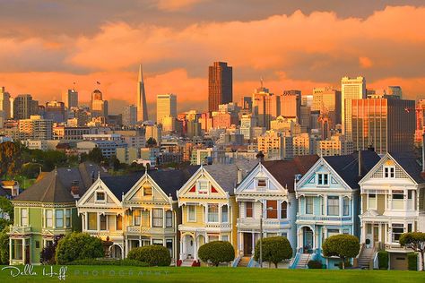 Stormy Sunset, Alamo Square, San Francisco (by Della Huff Photography, via Flickr) #SF.  The beautiful painted ladies <3 Painted Ladies San Francisco, Stormy Sunset, Alamo Square, San Francisco Photography, Painted Ladies, San Fran, Most Beautiful Cities, San Francisco Bay Area, Post Apocalyptic