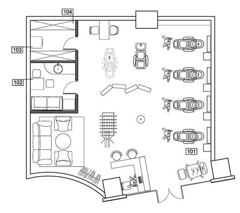 Barbershop - Black Beard 23.02.2015 on Behance Barbershop Floor Plan Design Layouts, Unisex Salon Interior Design Plan, Barbershop Ideas Design, Barbershop Ideas, Barber Shop Interior, 2024 Family, Hair Salon Design, Black Beard, Behance Design