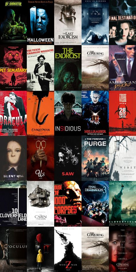 Scary Films Horror Movies, Horror Movie Classics, Spooky Halloween Movies, Horror Movies 2024, Horror Movies For Halloween, The Best Horror Movies, Fall Horror Aesthetic, Scariest Movies Of All Time, Horror Movie Icons Aesthetic