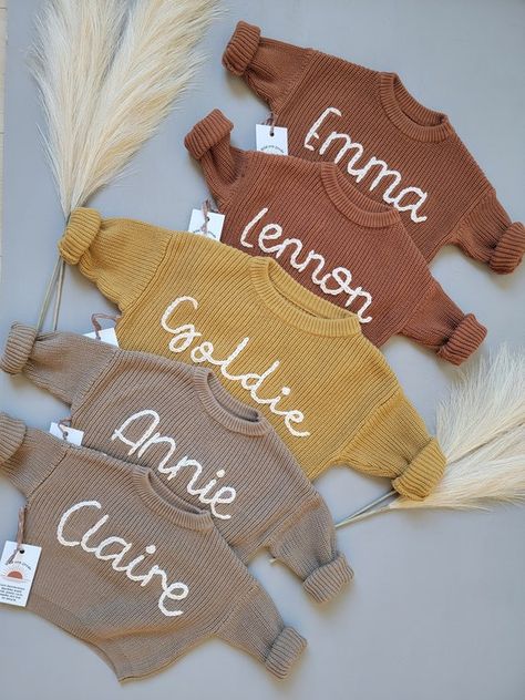 Baby Embroidered Sweater, Baby Sweater With Name, Embroidered Baby Sweater, Name Baby Boy, Baby Name Sweater, Embroidered Baby Clothes, Baby Boy Sweater, Personalized Sweater, Winter Baby Clothes