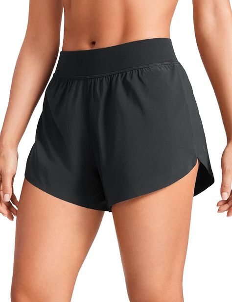 CRZ YOGA Mid Waisted Dolphin Athletic Shorts for Women Lightweight High Split Gym Workout Shorts with Liner Quick Dry Red Merlot Small at Amazon Women’s Clothing store Split Gym Workout, Women's Workwear Fashion, Crz Yoga, Cute Workout Outfits, Lululemon Shorts, Shorts For Women, Gym Shorts, Athletic Outfits, Amazon Women