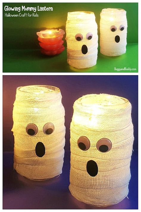 Lantern Crafts, Lantern Crafts For Kids, Craft For Halloween, Mummy Crafts, Classroom Halloween, Classroom Halloween Party, Ghost Crafts, Halloween Decorations For Kids, Lantern Craft