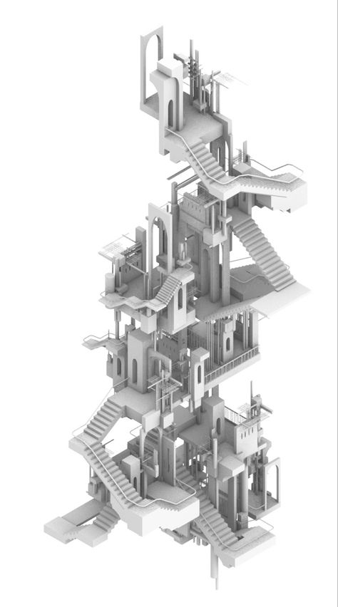 Blender Tattoo, Rhino Architecture, Cubes Architecture, Axonometric Drawing, Vertical City, Speculative Design, Concept Models Architecture, Graphic Design Architecture, Rhino 3d