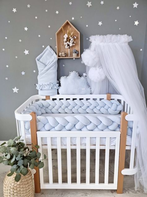 Cloud Quilt, Baby Blanket Quilt, Braided Crib Bumper, Crib Pillows, Baby Bedding Set, Bedding Linen, Baby Boy Cribs, Baby Boy Blanket, Crib Bedding Girl