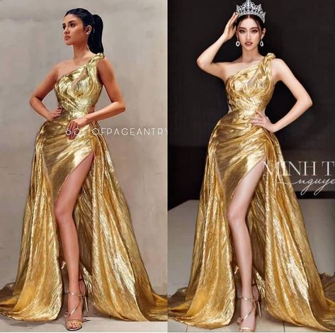 Gold Godess Dresses, Gold Gowns Elegant Classy Ball, Beyoncé Gold Dress, Runway Fashion Gowns, Golden Prom Dress Goddesses, Gold Masquerade Dress, Gold Gowns Elegant Classy, Gold Gowns Elegant, Golden Dress Long