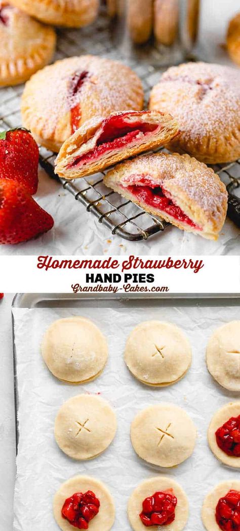 Hand Pie Crust Recipe, Strawberry Hand Pies, Hand Pie Recipes, Easy Pie Recipes, Easy Pie, Perfect Pies, Hand Pies, Strawberry Desserts, Pie Dough