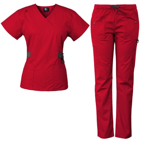 Adult Footie Pajamas, Nurse Outfit Scrubs, Nurse Gear, Red Scrubs, Scrubs Nursing Uniforms, Medical Scrubs Outfit, Medical Fashion, Scrubs Outfit, Scrubs Uniform