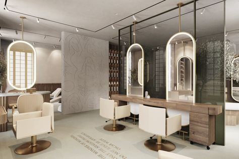 iO Salon was built on a dream to provide women the most exclusive and holistic haven that focuses in on their health and aesthetics. Hairdresser Interior, Beauty Salon Aesthetic, Luxury Spa Design, Salon Waiting Area, Salon Bathroom, Salon Interior Design Ideas, Esthetics Room, Hair Salon Design, Hair Salon Interior