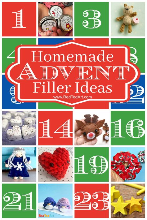 DIY Advent Calendar Filler Ideas & Small Gifts - Red Ted Art - Kids Crafts Tiny Christmas Gifts Diy, Advent Filler Ideas, Small Advent Calendar Fillers, Advent Calendar Ideas Diy Kids, Diy Advent Calendar Fillers, Advent Calendar Filler Ideas, Advent Calendar Filler, Homemade Crayons, Adult Advent Calendar