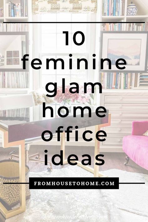 10 Feminine Pink Home Office Ideas Pink Office Interior Design, Emerald Home Office, Blush Pink Office Decor, Sulking Room Pink Office, Sage Green And Pink Office, Female Ceo Office Design, Pink Office Paint Color, Woman's Home Office, Glamorous Home Office