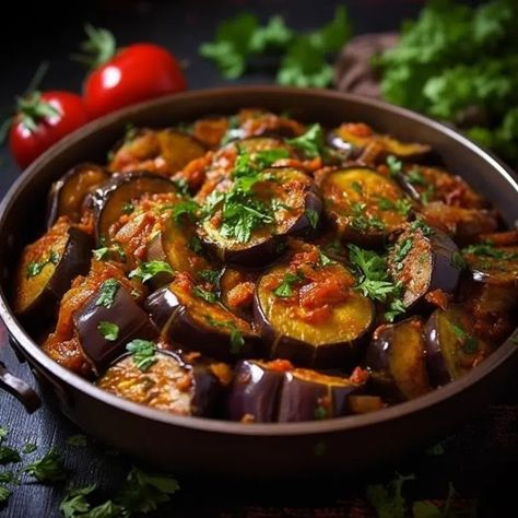 Splendid Spanish Eggplant Recipe | What's Cookin' Chicago Spanish Eggplant, Eggplant Recipe, Eggplant Dishes, Spanish Cuisine, Chicago Food, Vegan Main Dishes, Eggplant Recipes, Ripe Tomatoes, Healthy Vegetables