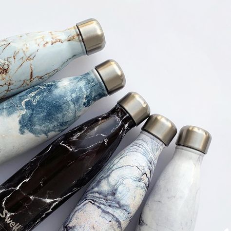 S'Well stainless steel bottles marble print available at Biome Eco Stores. Water Bottle Brands, Klean Kanteen, Blue Granite, Biome, Copper Wall, Steel Water Bottles, Marble Print, Stainless Steel Bottle, Insulated Water Bottle