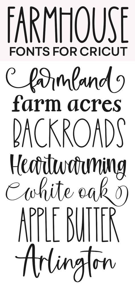 Cricut Font For Pantry Labels, Farmhouse Fonts Cricut, Farmhouse Fonts Alphabet, Printable Fonts Free Templates, Pantry Labels Fonts, Fun Cricut Projects, Cricut Maker Projects, Top Free Fonts, Fonts For Logos