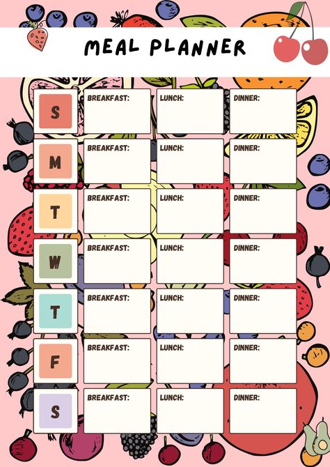 Meal Planner Digital | Weekly Food Diary, Meal Tracker, Food Journal, Menu Plan & Prep, BONUS Grocery List! Diet, Fitness, Health. plannerpagesprintablefree #freeblogplanner #todoplanner #plannernotes Diet Planner Aesthetic, Meal Plan Template Aesthetic, Meal Plan Pdf Free Printables, Eat Schedule, Food Diary Ideas, Grocery List Diet, Body Wraps Recipe, Meal Diary, Month Meal Plan