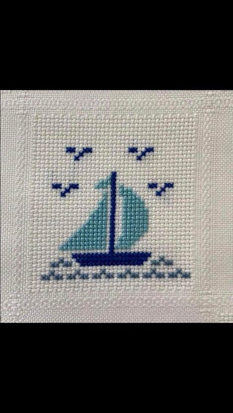 Cross Stitch Sailboat, Christian Cross Stitch Patterns, Christian Cross Stitch, Cross Stitch Fruit, Cross Stitch Fonts, Small Cross Stitch, Hand Embroidery Projects, Cross Stitch Patterns Flowers, Cross Stitch Bird