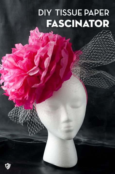 DIY Paper Flower Fascinator, Great for a Derby Party! | Polka Dot Chair Derby Hats Diy Ideas, Kentucky Derby Hats Diy, Derby Hats Diy, Derby Party Invitations, Diy Fascinator, Derby Party Decorations, Fascinator Hats Diy, Cool Crafts, Derby Ideas