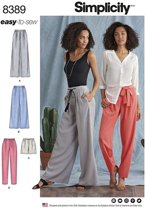 Elastic Waist Pants Pattern, Sewing Trousers, Wide Leg Pants Pattern, Clothes Blouses, Loose Fitting Pants, Sewing Pants, Dresses Sewing, Pants Sewing Pattern, Clothes Making