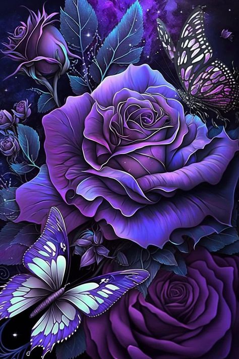 Purple Rose Wallpaper Iphone, Purple Flower Pictures, Fun Family Games, Summer Puzzle, Picture Purple, Purple Roses Wallpaper, Cream Tattoo, Bright Butterfly, Best Flower Pictures