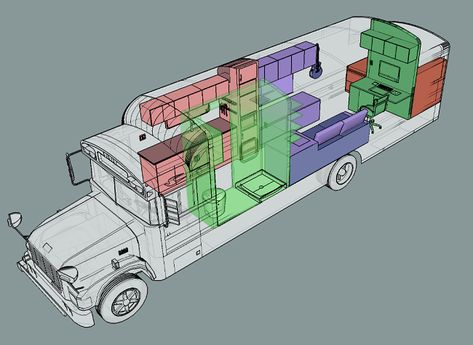 Graphic Designer DIYs School Bus Conversion on Tiny Budget School Bus Camper, Tiny Luxury, Converted School Bus, Motorhome Conversions, Bus Design, Bus Conversions, Old School Bus, Rv Bus, Tiny House Luxury