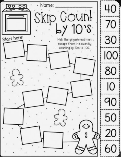 Count By 10s Worksheet, Count By 10s, Counting By 10, Christmas Math Worksheets, Counting By 5's, Worksheet For Kids, Counting Numbers, Christmas Worksheets, Christmas Kindergarten