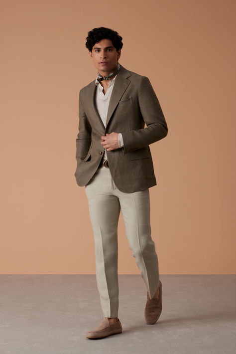 Johnny Collar, Spring 2023, Solid Dress, Dress Trousers, Pocket Square, Long Sleeve Pullover, Lookbook