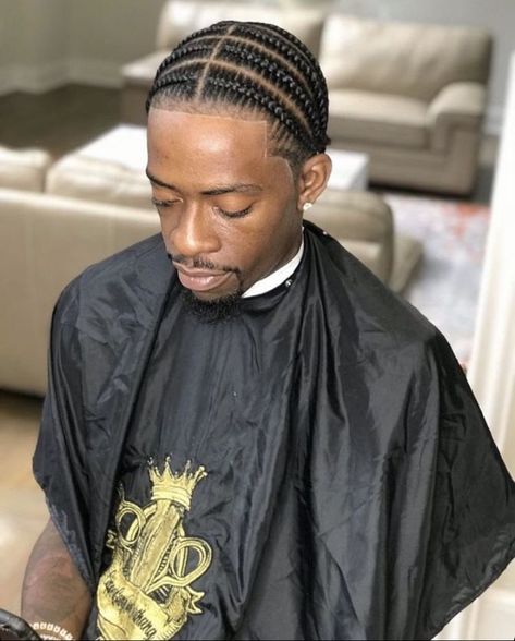 Men’s Plaits, Cornrows Into Braids, Mens Cornrow Hairstyles, Side Cornrows Men, 4 Cornrows Braids Men, Cornrows For Men Short Hair, Fulani Braids Men, Men Braids Hairstyles, Boys Cornrows