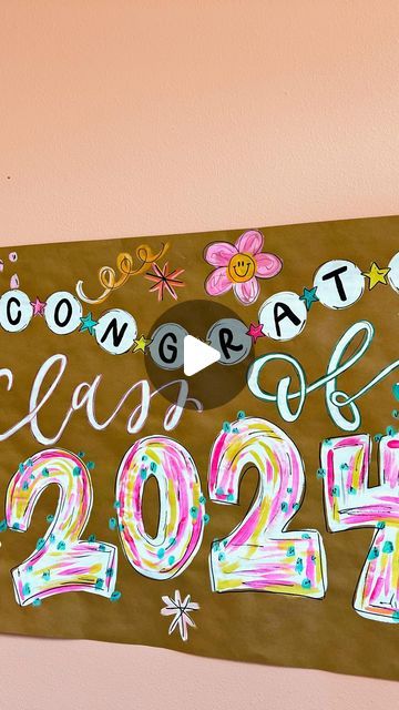 Audrey Bailey | Procreate Artist & Tutorials on Instagram: "I felt personally victimized today as a 2014 graduate painting a 2024 graduation banner, also the fact that my youngest is graduating kindergarten next month🥲 this all started, because I got to paint my nephew a graduation/birthday banner (I haven’t painted Kraft banners since 2018😭) so naturally my ADHD was like “GIVE ME MORE” and this has been a great creative outlet for me. For those who don’t know I started this whole biz by painting and I often miss it!!   I know this will be asked… “are you selling these?!” And IDK😭 I love doing them, so let me pray about it. Seriously. Y’all will be the FIRST to know if I do!!🥰 pinky promise!   BUT.. this one IS AVAILABLE! It’s ready to ship or pick up if your a NW Arkansas local!💘 jus Diy Congratulations Banner, Banner Making Ideas, Diy Birthday Banner Painted, Hand Painted Letters, Birthday Banners Painted, Hand Painted Birthday Banner, Hand Painted Banner, Senior Banner Ideas, Birthday Banner Painted