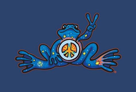 Peace Frog, Hippie Peace, Heart Illustration, Funny Frogs, Cartoon Profile, Frog Art, Music Album Covers, Collage Background, Photo Wall Collage