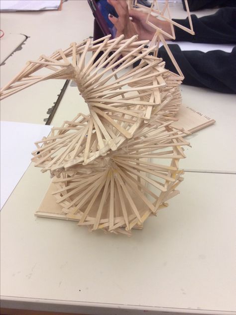 Popsicle Stick Sculpture, Modular Sculpture, Stick Sculpture, Stick Structure, Toothpick Sculpture, 3d Art Sculpture, 3d Art Projects, Sculpture Lessons, Sculpture Design