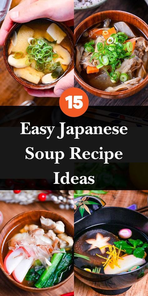 Explore 15 easy Japanese soup recipes perfect for any home cook. From the comforting Miso Soup to the hearty Tonjiru and the elegant Osuimono, this collection offers a variety of flavors that embody the simplicity and richness of Japanese cuisine. Ideal for quick dinners or cozy meals, these recipes make authentic Japanese soups accessible and enjoyable. Dive into the world of easy-to-make soups and bring the warmth and tradition of Japan into your kitchen with each delicious bowl.