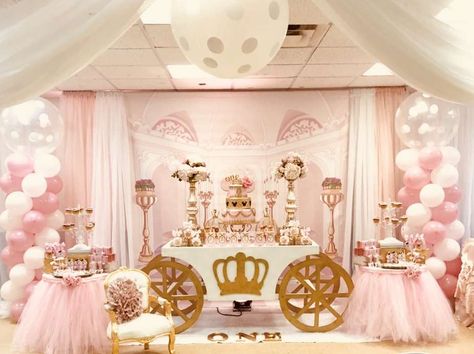 Minnie Mouse Royal Princess Birthday Party Ideas | Photo 1 of 26 Royal Princess Birthday, Princess Minnie Mouse, Royal Birthday Party, Baby Shower Princess Theme, Angel Decorations, Princess Birthday Party Ideas, Pink And Gold Birthday, Princess Birthday Party Decorations, 1st Birthday Girl Decorations