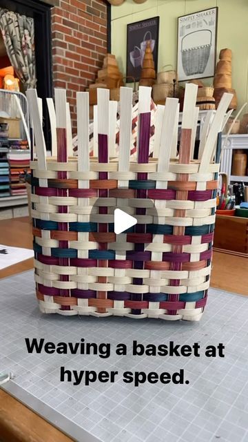 Tony Stubblefield | Basketmaker & Illustrator on Instagram: "Another speed weaving session. Trying a different pattern.  . . . #basket #basketry #basketweaving #weaving #basketmaking #basketmaker #diy #handmake #imadethis #craft #crafting #totebasket #diy #reed #dudescrafttoo" Reed Basket Weaving Diy, Yarn Basket Weaving Diy, Basketry Basket Weaving, Weaving Baskets Diy, Basket Weaving For Kids, Making Baskets, Weaving For Kids, Basket Weaving Diy, Yarn Basket