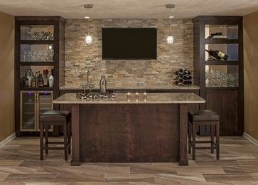 Bar - contemporary - Home Bar - Omaha - Spaces Interiors/Exteriors Contemporary Home Bar Designs, Contemporary Home Bar, Basement Bar Remodel, Basement Bar Area, Spaces Interior Design, Bar Design Ideas, Home Bar Plans, Basement Bar Plans, Home Wet Bar