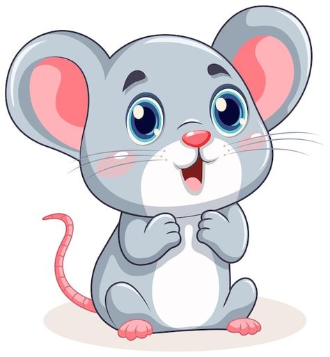 Mouse Cute Drawing, Cute Mouse Drawing, Mouse With Big Ears, Mouse Clip Art, Mouse Vector, Mouse Sticker, Mouse Clipart, Tooth Cartoon, Mouse Cute