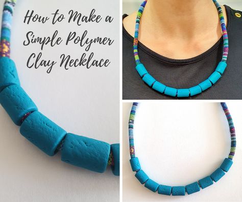 How to Make a Simple Polymer Clay Necklace Polymer Clay Necklace Diy, Clay Necklace Diy, Diy Clay Necklace, Air Dry Clay Necklace, Cute Clay Ideas Easy, Clay Ideas Easy, Cute Clay Ideas, Baking Polymer Clay, Polymer Clay Beaded Necklace