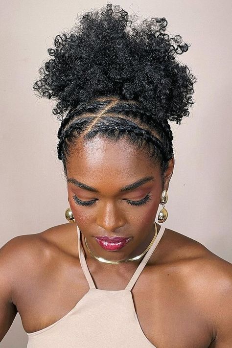 Front Twists Hairstyles, Formal Hairstyles For Black Women Natural Hair, Basic Braids For Black Hair, Natural Braid Out Hairstyles, Natural Hair Workout Styles, Black Hairstyles For Swimming, African Hairstyles For Women Natural, Two Braids In The Front Natural Hair, Front Braided Hairstyles