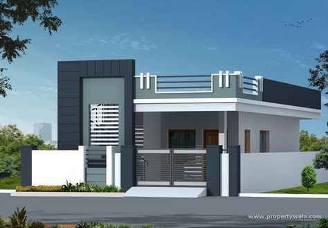 Image result for elevations of independent houses House Front Wall Design, Single Floor House Design, Front Wall Design, Indian House Plans, Small House Elevation, Small House Front Design, House Balcony Design, Small House Design Exterior, Small House Elevation Design