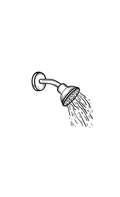 Shower Head Drawing, Shower Sketch, Shower Tattoo, Spotify Pfp, Age Humor, Code Barre, Old Age Humor, Friendship Photos, Drawing Heads